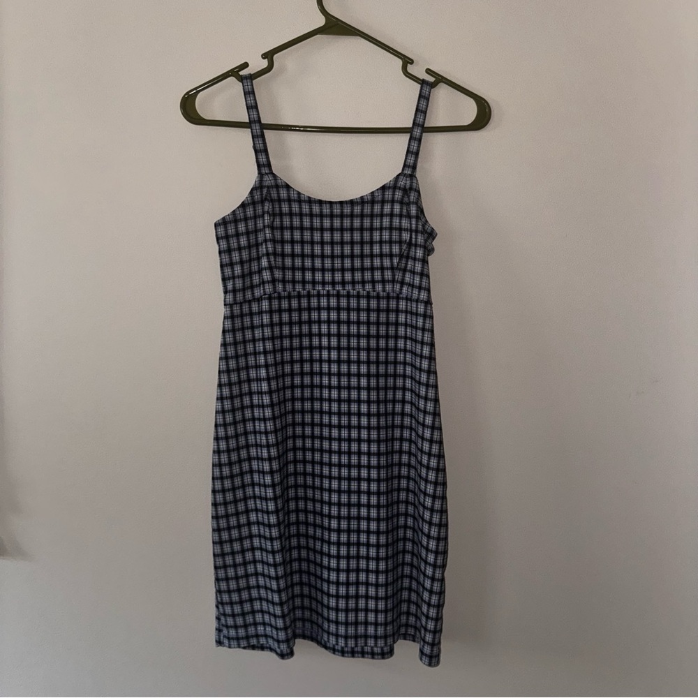 Hollister Blue and White Gingham Mini Dress